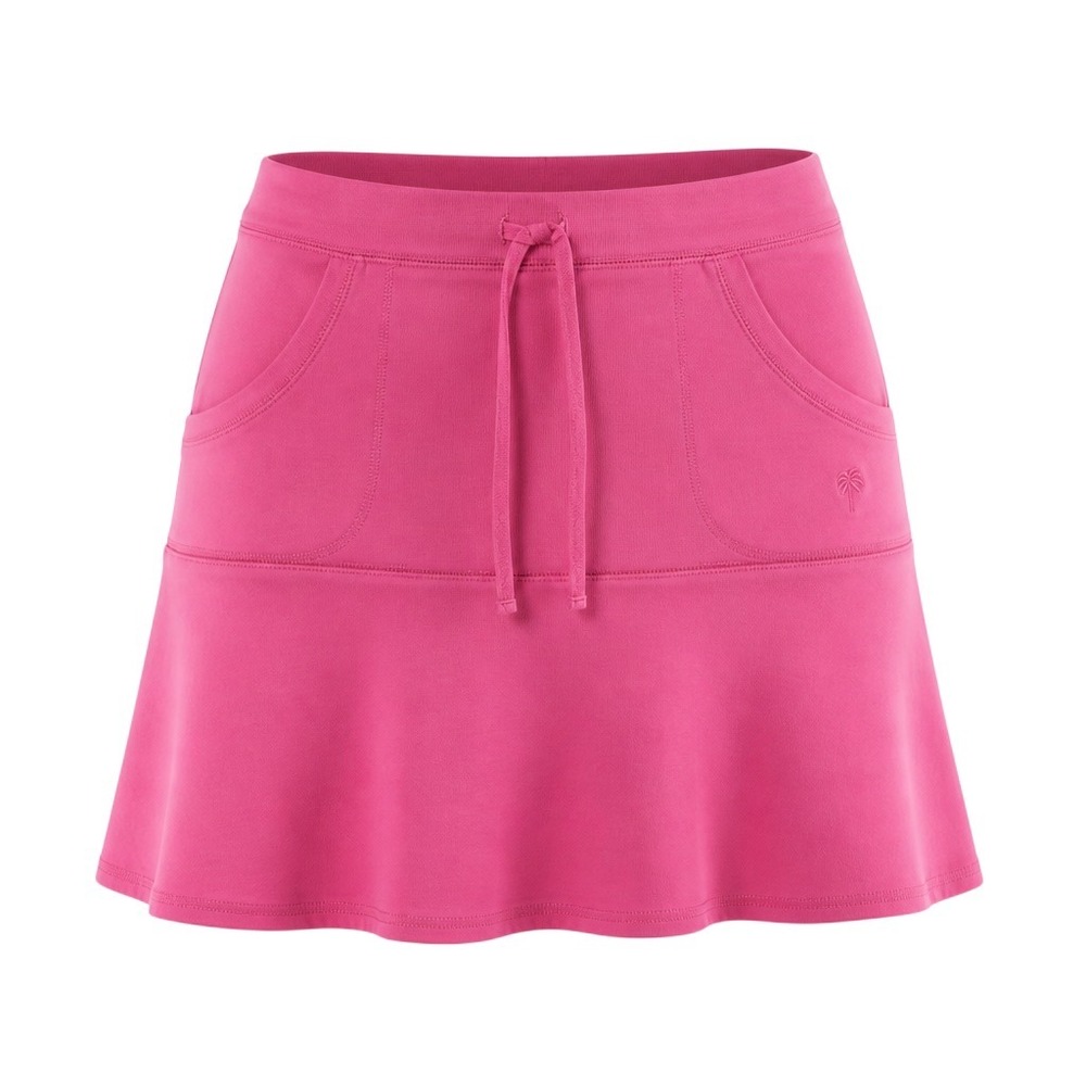 Lilly Pulitzer Pink Pull On Skirt Womens S Drawstring Pockets Flared Resort